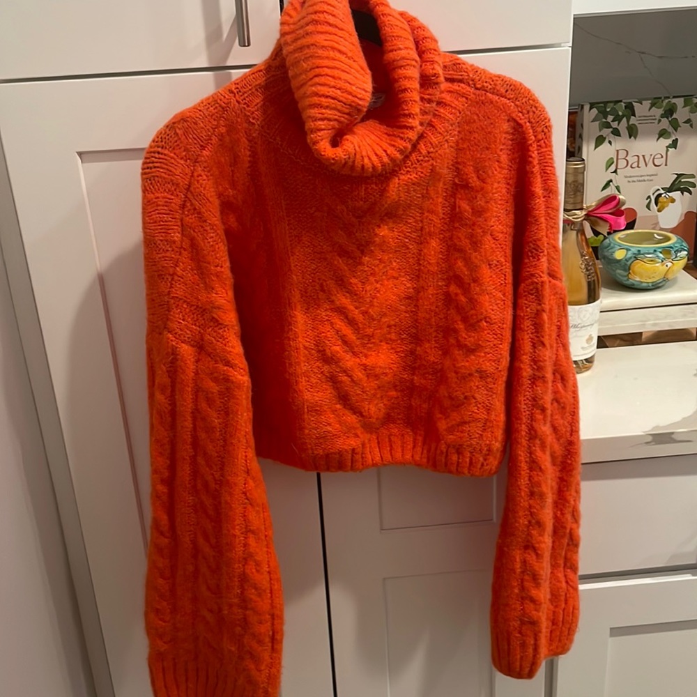 Orange Zara sweater